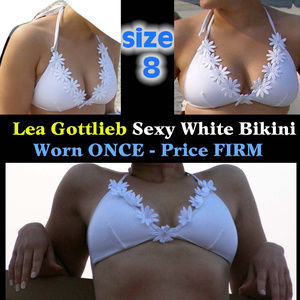 🤍 Super Sexy White 2pc Bikini by Lea Gottlieb size 8